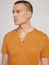 henley T-shirt met borstzak - Mannen - yellow white base melange henley T-shirt met borstzak - Mannen - yellow white base melange - 9 - TOM TAILOR