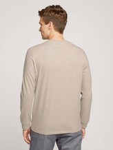 Langarmshirt mit Bio-Baumwolle - Männer - cosy soft beige melange Langarmshirt mit Bio-Baumwolle - Männer - cosy soft beige melange - 2 - TOM TAILOR