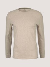 Langarmshirt mit Bio-Baumwolle - Männer - cosy soft beige melange Langarmshirt mit Bio-Baumwolle - Männer - cosy soft beige melange - 7 - TOM TAILOR