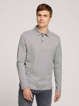 Pololangarmshirt mit Bio-Baumwolle - Männer - Middle Grey Melange Pololangarmshirt mit Bio-Baumwolle - Männer - Middle Grey Melange - 1 - TOM TAILOR