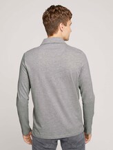 Pololangarmshirt mit Bio-Baumwolle - Männer - Middle Grey Melange Pololangarmshirt mit Bio-Baumwolle - Männer - Middle Grey Melange - 2 - TOM TAILOR