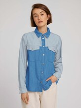 Jeansbluse aus Bio-Baumwolle - Frauen - bright blue denim Jeansbluse aus Bio-Baumwolle - Frauen - bright blue denim - 1 - TOM TAILOR Denim