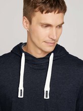 Shirt met lange mouwen en capuchon van biologisch katoen - Mannen - sky captain blue white melange Shirt met lange mouwen en capuchon van biologisch katoen - Mannen - sky captain blue white melange - 9 - TOM TAILOR