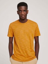 fijn gestreept T-shirt - Mannen - flame brown injected stripe fijn gestreept T-shirt - Mannen - flame brown injected stripe - 1 - TOM TAILOR