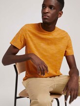 fijn gestreept T-shirt - Mannen - flame brown injected stripe fijn gestreept T-shirt - Mannen - flame brown injected stripe - 5 - TOM TAILOR