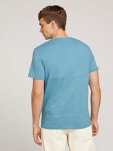 Striped t-shirt with a chest pocket - Men - smokey aqua white melange Striped t-shirt with a chest pocket - Men - smokey aqua white melange - 2 - TOM TAILOR