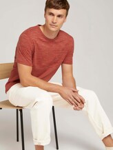 Gestreiftes T-Shirt mit Brusttasche - Männer - chili red white melange Gestreiftes T-Shirt mit Brusttasche - Männer - chili red white melange - 5 - TOM TAILOR