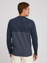 Long-sleeved shirt with fine stripes - Men - sky captain blue white melange Long-sleeved shirt with fine stripes - Men - sky captain blue white melange - 2 - TOM TAILOR