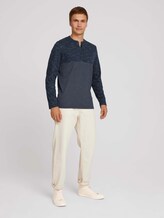 Long-sleeved shirt with fine stripes - Men - sky captain blue white melange Long-sleeved shirt with fine stripes - Men - sky captain blue white melange - 3 - TOM TAILOR