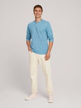 Shirt met lange mouwen en fijne strepen - Mannen - smokey aqua white melange Shirt met lange mouwen en fijne strepen - Mannen - smokey aqua white melange - 3 - TOM TAILOR