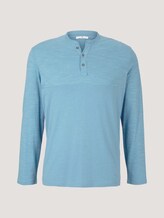 Shirt met lange mouwen en fijne strepen - Mannen - smokey aqua white melange Shirt met lange mouwen en fijne strepen - Mannen - smokey aqua white melange - 7 - TOM TAILOR