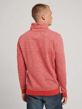 Sweatshirt mit Wickelkragen - Männer - chili red multi grindle Sweatshirt mit Wickelkragen - Männer - chili red multi grindle - 2 - TOM TAILOR