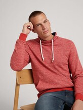 Sweatshirt mit Wickelkragen - Männer - chili red multi grindle Sweatshirt mit Wickelkragen - Männer - chili red multi grindle - 5 - TOM TAILOR