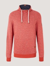 Sweatshirt mit Wickelkragen - Männer - chili red multi grindle Sweatshirt mit Wickelkragen - Männer - chili red multi grindle - 7 - TOM TAILOR