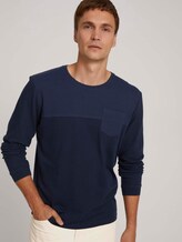 strukturiertes Langarmshirt - Männer - Sky Captain Blue strukturiertes Langarmshirt - Männer - Sky Captain Blue - 5 - TOM TAILOR