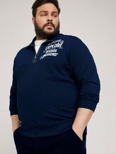 Sweatshirt mit Troyer-Kragen - Männer - Dark Blue Sweatshirt mit Troyer-Kragen - Männer - Dark Blue - 5 - Men Plus