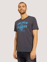 Doppelpack T-Shirt mit Print - Männer - Tarmac Grey Doppelpack T-Shirt mit Print - Männer - Tarmac Grey - 55 - TOM TAILOR
