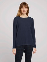 Strickpullover mit Glitzerdetails - Frauen - Sky Captain Blue Strickpullover mit Glitzerdetails - Frauen - Sky Captain Blue - 1 - TOM TAILOR