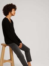 Lockerer Pullover mit V-Ausschnitt - Frauen - deep black Lockerer Pullover mit V-Ausschnitt - Frauen - deep black - 5 - TOM TAILOR