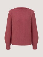 Sweater with shoulder pads - Women - cozy pink Sweater with shoulder pads - Women - cozy pink - 7 - TOM TAILOR