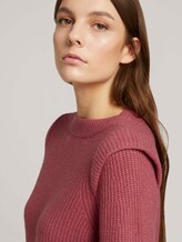 Sweater with shoulder pads - Women - cozy pink Sweater with shoulder pads - Women - cozy pink - 9 - TOM TAILOR
