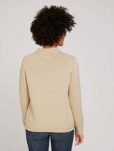 Textured sweater with organic cotton - Women - powder beige melange Textured sweater with organic cotton - Women - powder beige melange - 2 - TOM TAILOR