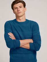 strukturierter Pullover mit Bio-Baumwolle - Männer - stormy petrol strukturierter Pullover mit Bio-Baumwolle - Männer - stormy petrol - 5 - TOM TAILOR Denim