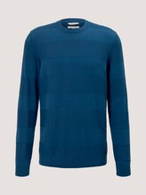 strukturierter Pullover mit Bio-Baumwolle - Männer - stormy petrol strukturierter Pullover mit Bio-Baumwolle - Männer - stormy petrol - 7 - TOM TAILOR Denim