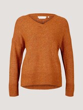 Pullover mit recyceltem Polyester - Frauen - amber brown melange Pullover mit recyceltem Polyester - Frauen - amber brown melange - 7 - TOM TAILOR Denim