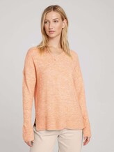 Pullover mit recyceltem Polyester - Frauen - clay rose melange Pullover mit recyceltem Polyester - Frauen - clay rose melange - 1 - TOM TAILOR Denim