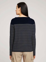 Gestreifter Pullover mit Bio-Baumwolle - Frauen - navy sand stripe Gestreifter Pullover mit Bio-Baumwolle - Frauen - navy sand stripe - 2 - TOM TAILOR