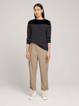 Gestreifter Pullover mit Bio-Baumwolle - Frauen - navy sand stripe Gestreifter Pullover mit Bio-Baumwolle - Frauen - navy sand stripe - 3 - TOM TAILOR
