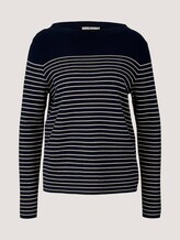 Gestreifter Pullover mit Bio-Baumwolle - Frauen - navy sand stripe Gestreifter Pullover mit Bio-Baumwolle - Frauen - navy sand stripe - 7 - TOM TAILOR