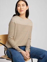 Gestreepte trui van biologisch katoen - Vrouwen - sand beige stripe Gestreepte trui van biologisch katoen - Vrouwen - sand beige stripe - 5 - TOM TAILOR