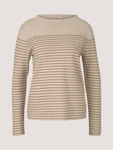 Gestreepte trui van biologisch katoen - Vrouwen - sand beige stripe Gestreepte trui van biologisch katoen - Vrouwen - sand beige stripe - 7 - TOM TAILOR