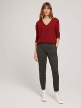Trui met V-hals van biologisch katoen - Vrouwen - dark maroon red Trui met V-hals van biologisch katoen - Vrouwen - dark maroon red - 3 - TOM TAILOR
