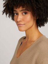 V-neck sweater with organic cotton - Women - french clay beige melange V-neck sweater with organic cotton - Women - french clay beige melange - 9 - TOM TAILOR