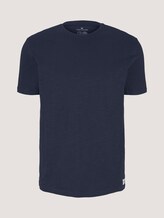 Basic T-Shirt - Männer - Knitted Navy Basic T-Shirt - Männer - Knitted Navy - 7 - TOM TAILOR