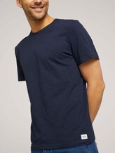 Basic T-Shirt - Männer - Knitted Navy Basic T-Shirt - Männer - Knitted Navy - 9 - TOM TAILOR