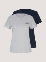 Doppelpack T-Shirt mit Bio-Baumwolle - Frauen - Sky Captain Blue Doppelpack T-Shirt mit Bio-Baumwolle - Frauen - Sky Captain Blue - 7 - TOM TAILOR