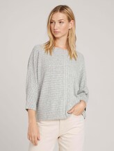 Sweater with batwing sleeves - Women - Light Silver Grey Mélange Sweater with batwing sleeves - Women - Light Silver Grey Mélange - 1 - TOM TAILOR Denim
