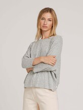 Sweater with batwing sleeves - Women - Light Silver Grey Mélange Sweater with batwing sleeves - Women - Light Silver Grey Mélange - 5 - TOM TAILOR Denim