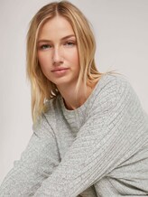 Sweater with batwing sleeves - Women - Light Silver Grey Mélange Sweater with batwing sleeves - Women - Light Silver Grey Mélange - 9 - TOM TAILOR Denim