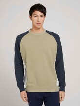 sweater met kleurblokkering - Mannen - Silver Olive sweater met kleurblokkering - Mannen - Silver Olive - 1 - TOM TAILOR Denim