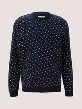 patterned sweatshirt - Men - navy leaf print patterned sweatshirt - Men - navy leaf print - 7 - TOM TAILOR Denim