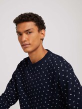 patterned sweatshirt - Men - navy leaf print patterned sweatshirt - Men - navy leaf print - 9 - TOM TAILOR Denim