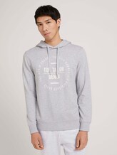 Hoodie mit Print - Männer - Light Stone Grey Melange Hoodie mit Print - Männer - Light Stone Grey Melange - 1 - TOM TAILOR Denim
