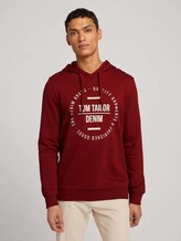 Hoodie mit Print - Männer - burned cordovan red Hoodie mit Print - Männer - burned cordovan red - 1 - TOM TAILOR Denim