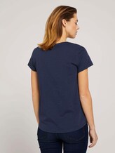 T-Shirt mit V-Ausschnitt - Frauen - Real Navy Blue T-Shirt mit V-Ausschnitt - Frauen - Real Navy Blue - 2 - TOM TAILOR Denim