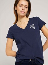 T-Shirt mit V-Ausschnitt - Frauen - Real Navy Blue T-Shirt mit V-Ausschnitt - Frauen - Real Navy Blue - 5 - TOM TAILOR Denim